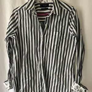 Lucky Brand Black and White Striped Shirt